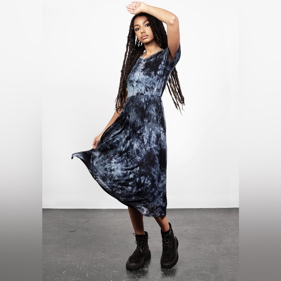 Disturbia Draconic Tie Dye Midi Skater Dress US 16 / UK 20 - Picture 1 of 8
